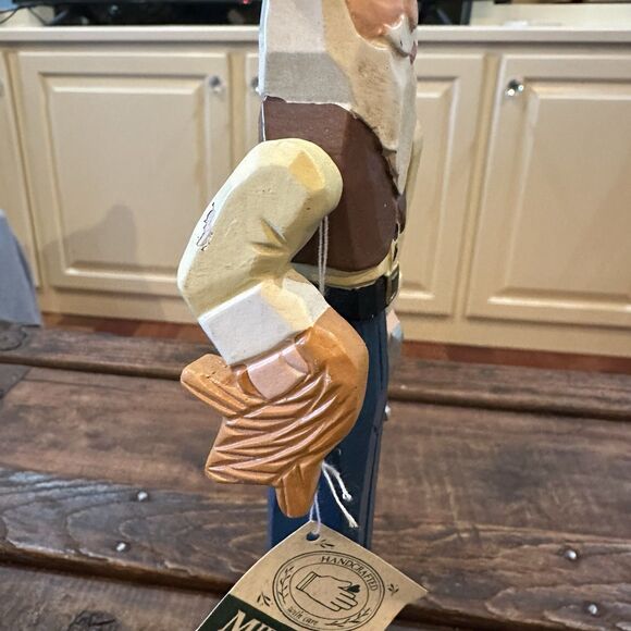 Folkart MIDWEST of CANNON FALLS Wood Hand carved Figurine Sheriff Cowboy Hat 11” - Picture 3 of 9